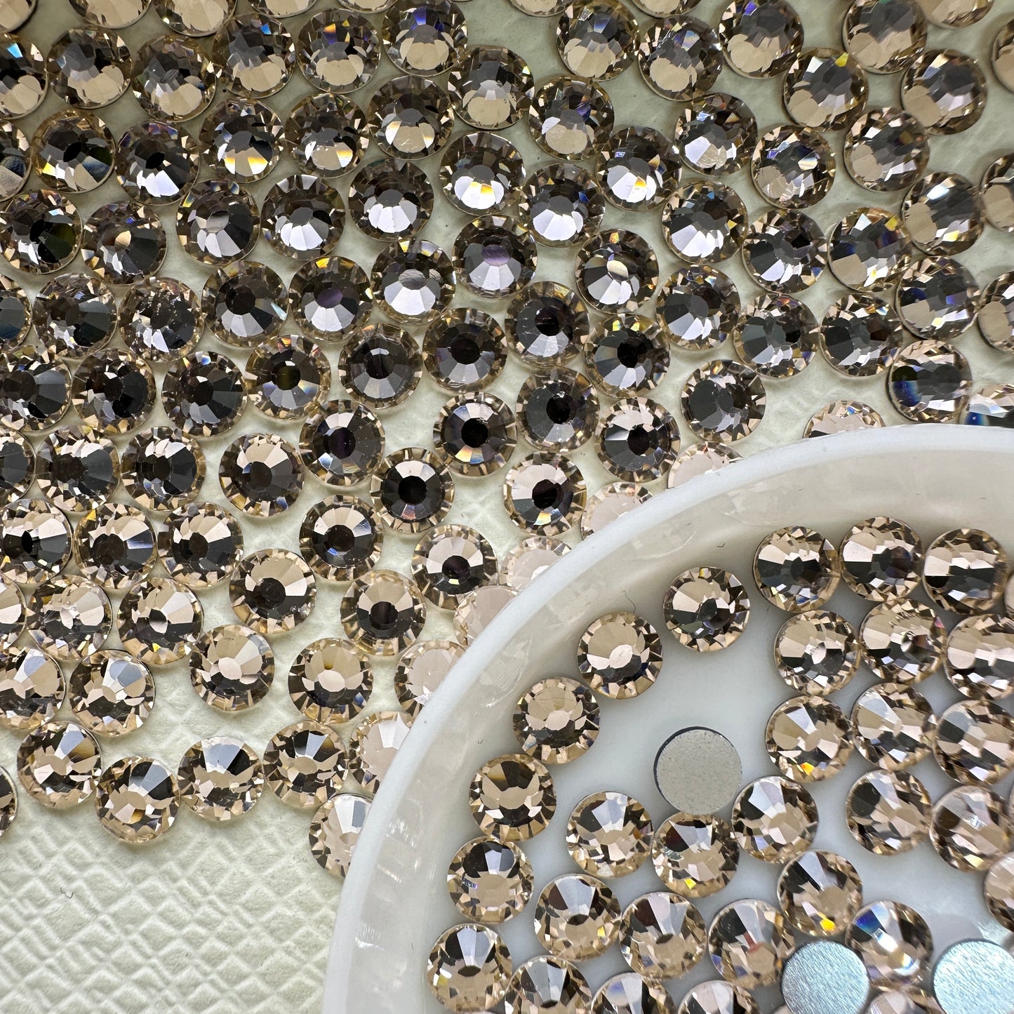 OPAL Wholesale Premium Quality Adhesive Silver Backed Flatback Glass Rhinestones with 12 Facets for Nail Art Creations