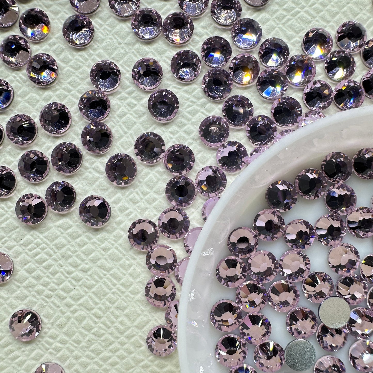 OPAL Wholesale Premium Quality Adhesive Silver Backed Flatback Glass Rhinestones with 12 Facets for Nail Art Creations