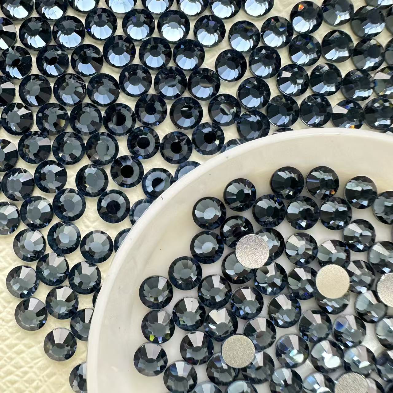 OPAL Wholesale Premium Quality Adhesive Silver Backed Flatback Glass Rhinestones with 12 Facets for Nail Art Creations