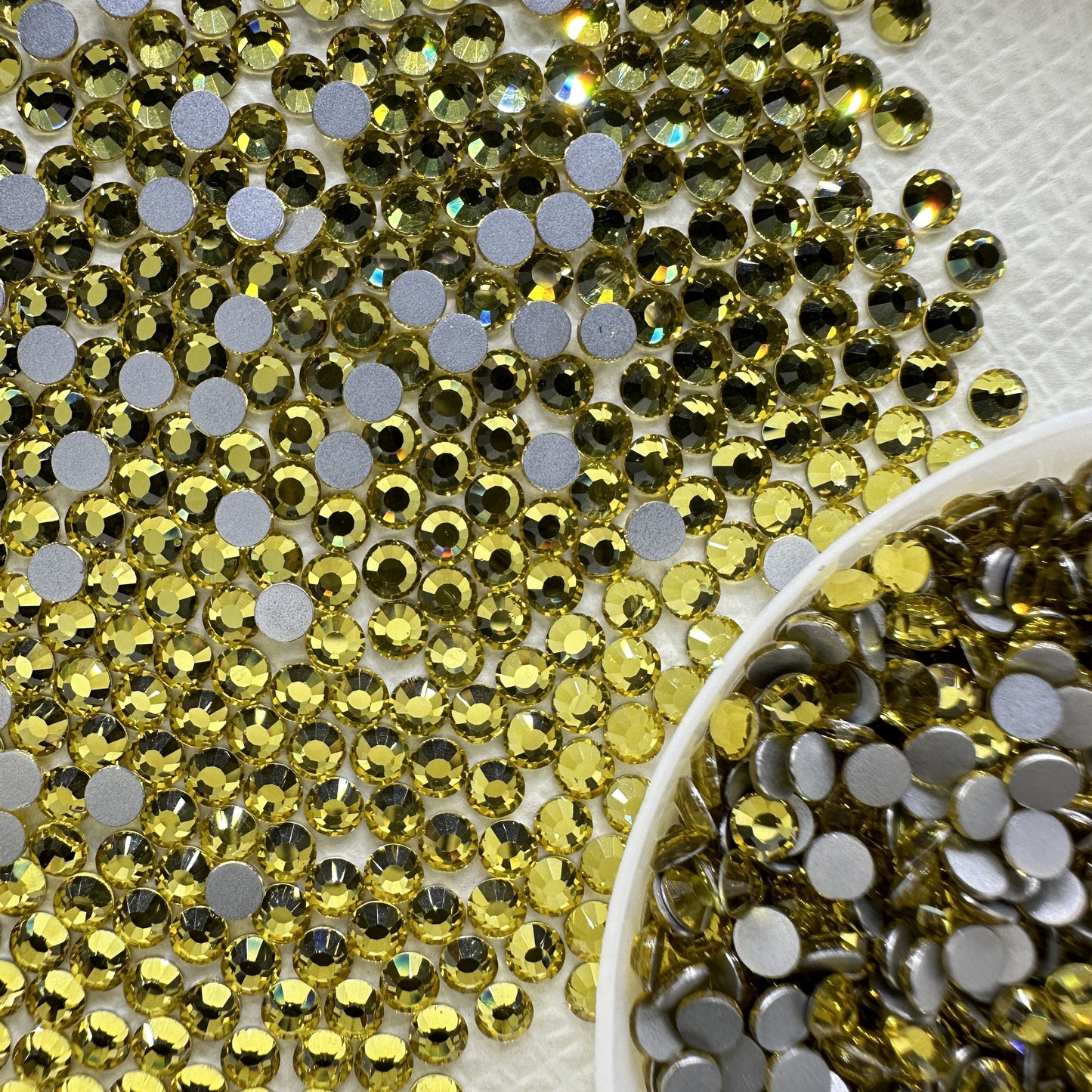 OPAL Wholesale Premium Quality Adhesive Silver Backed Flatback Glass Rhinestones with 12 Facets for Nail Art Creations