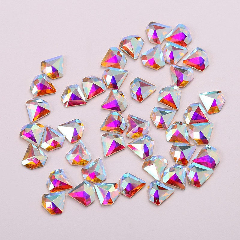 OPL K9 Glass Crystal Loose Rhinestones - Hotfix Flat Top Rectangle Shape Iron-on Rhinestones for DIY Crafts and Decoration
