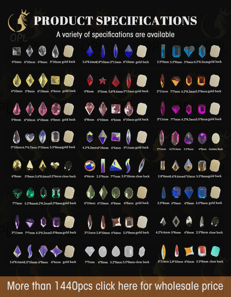 3D Irregular Flat Back Rhinestones - K9 Fancy Crystal AB Decorative Stones for Nail