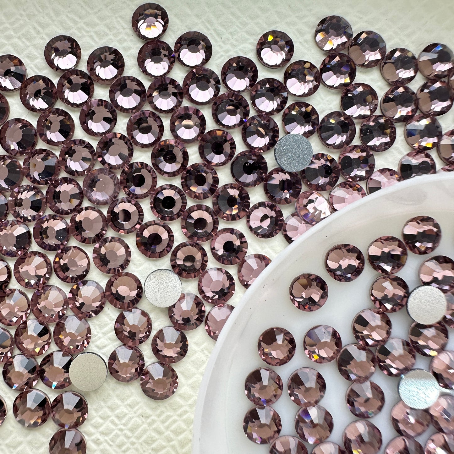OPAL Wholesale Premium Quality Adhesive Silver Backed Flatback Glass Rhinestones with 12 Facets for Nail Art Creations