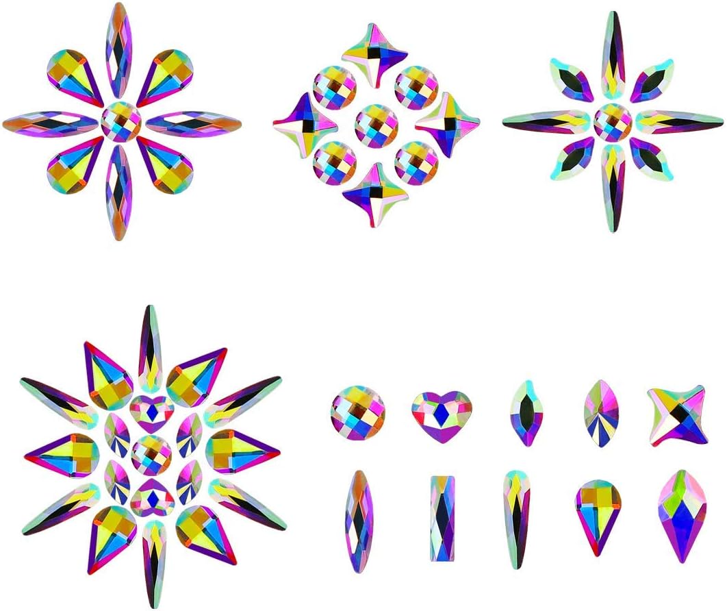 3D Irregular Flat Back Rhinestones - K9 Fancy Crystal AB Decorative Stones for Nail