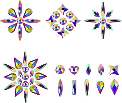 3D Irregular Flat Back Rhinestones - K9 Fancy Crystal AB Decorative Stones for Nail
