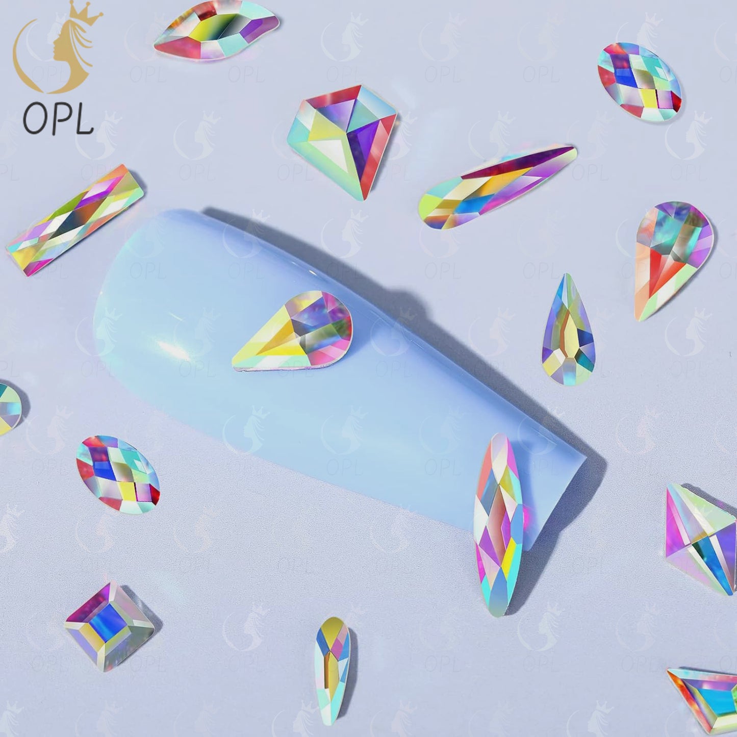 3D Irregular Flat Back Rhinestones - K9 Fancy Crystal AB Decorative Stones for Nail