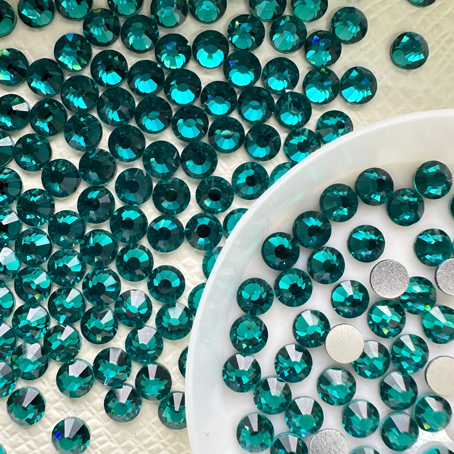 OPAL Wholesale Premium Quality Adhesive Silver Backed Flatback Glass Rhinestones with 12 Facets for Nail Art Creations