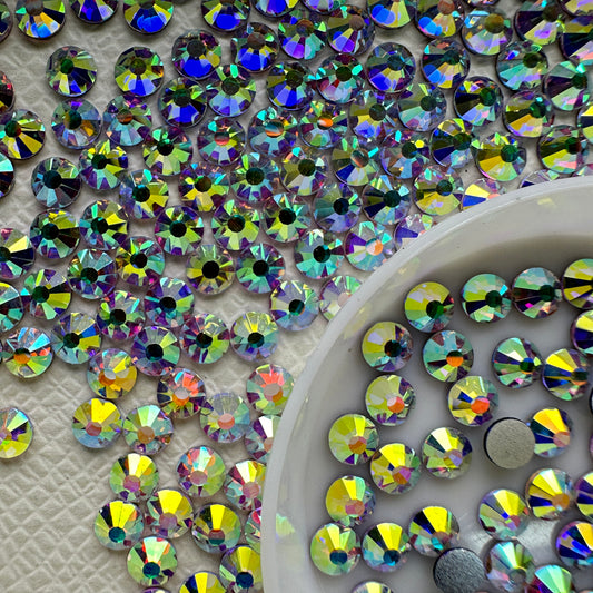 OPAL Wholesale Premium Quality Adhesive Silver Backed Flatback Glass Rhinestones with 12 Facets for Nail Art Creations