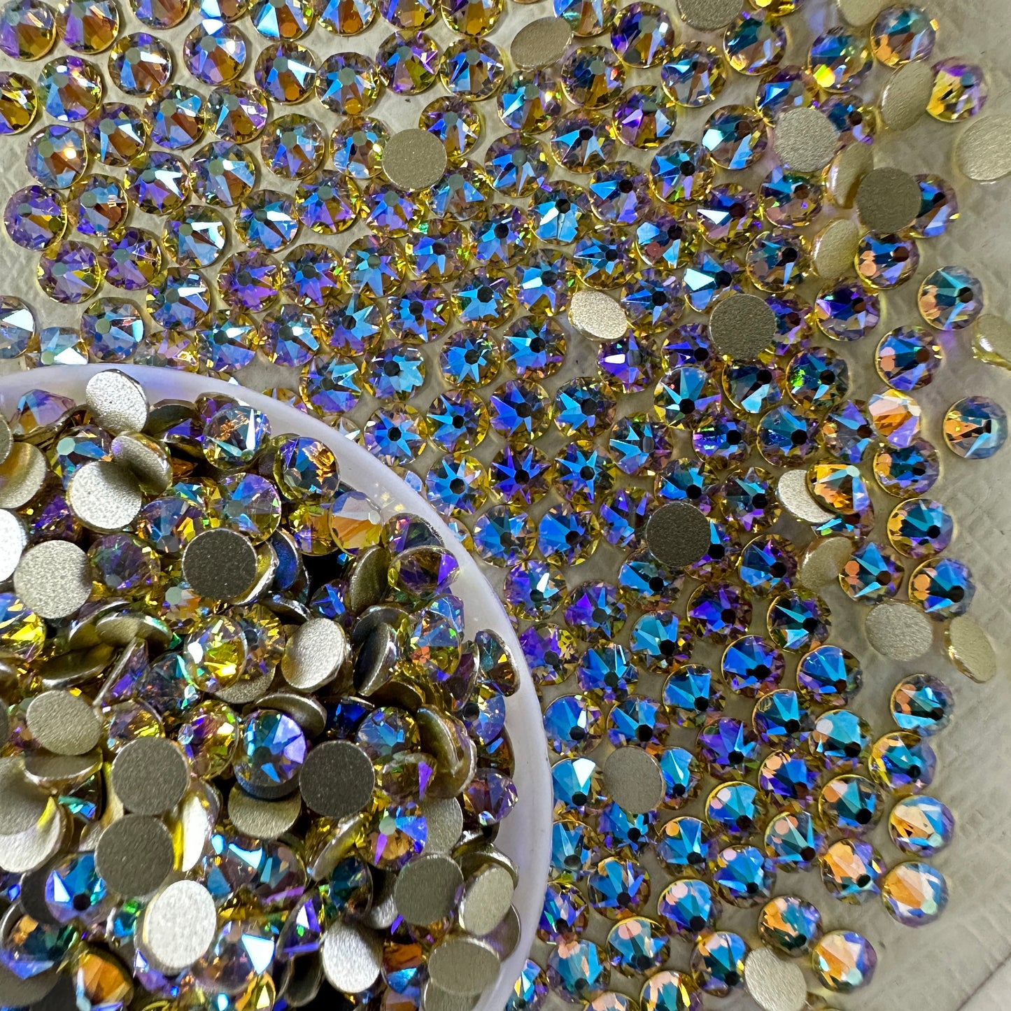 2088 Eco-Friendly Nickel-Free AB Color Non-Hotfix Flat Back Rhinestone Loose 16 Facets Shoes Hat Bags Nail Art
