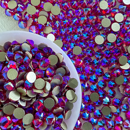 2088 Eco-Friendly Nickel-Free AB Color Non-Hotfix Flat Back Rhinestone Loose 16 Facets Shoes Hat Bags Nail Art